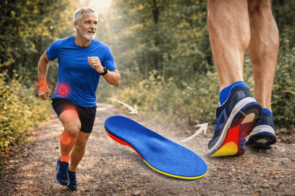 Utilisation d'une semelle orthopédique course à pied