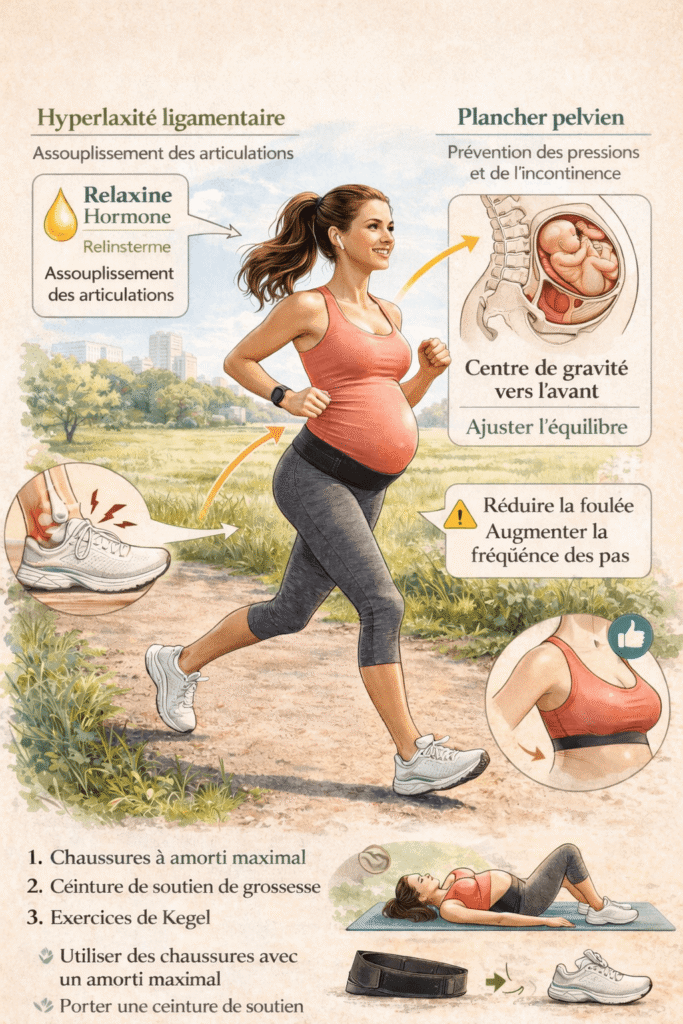 Gestion des impacts d'une femme enceinte en course à pied